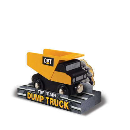 CAT Dump Truck Toy (Magnetic | Fits most 1" wooden train tracks)