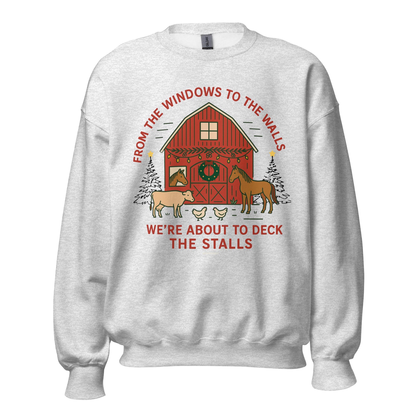 'Deck the Stalls' Grey Crewneck