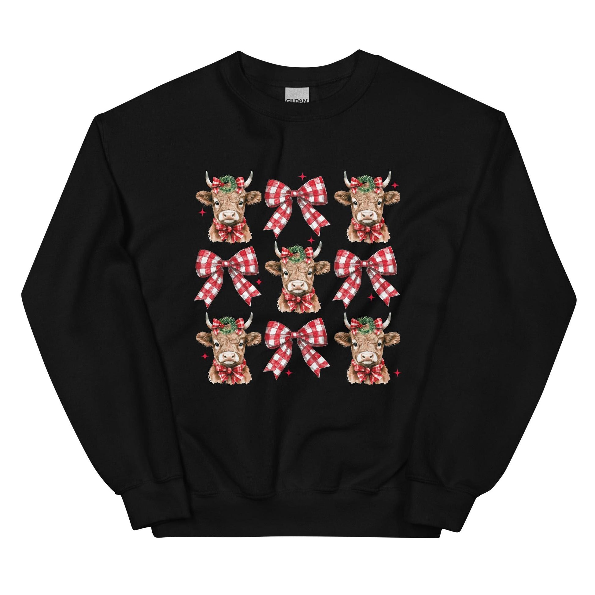 Highland Cow & Bows Crewneck - American Farm Company