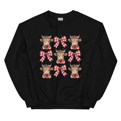 Highland Cow & Bows Crewneck - American Farm Company