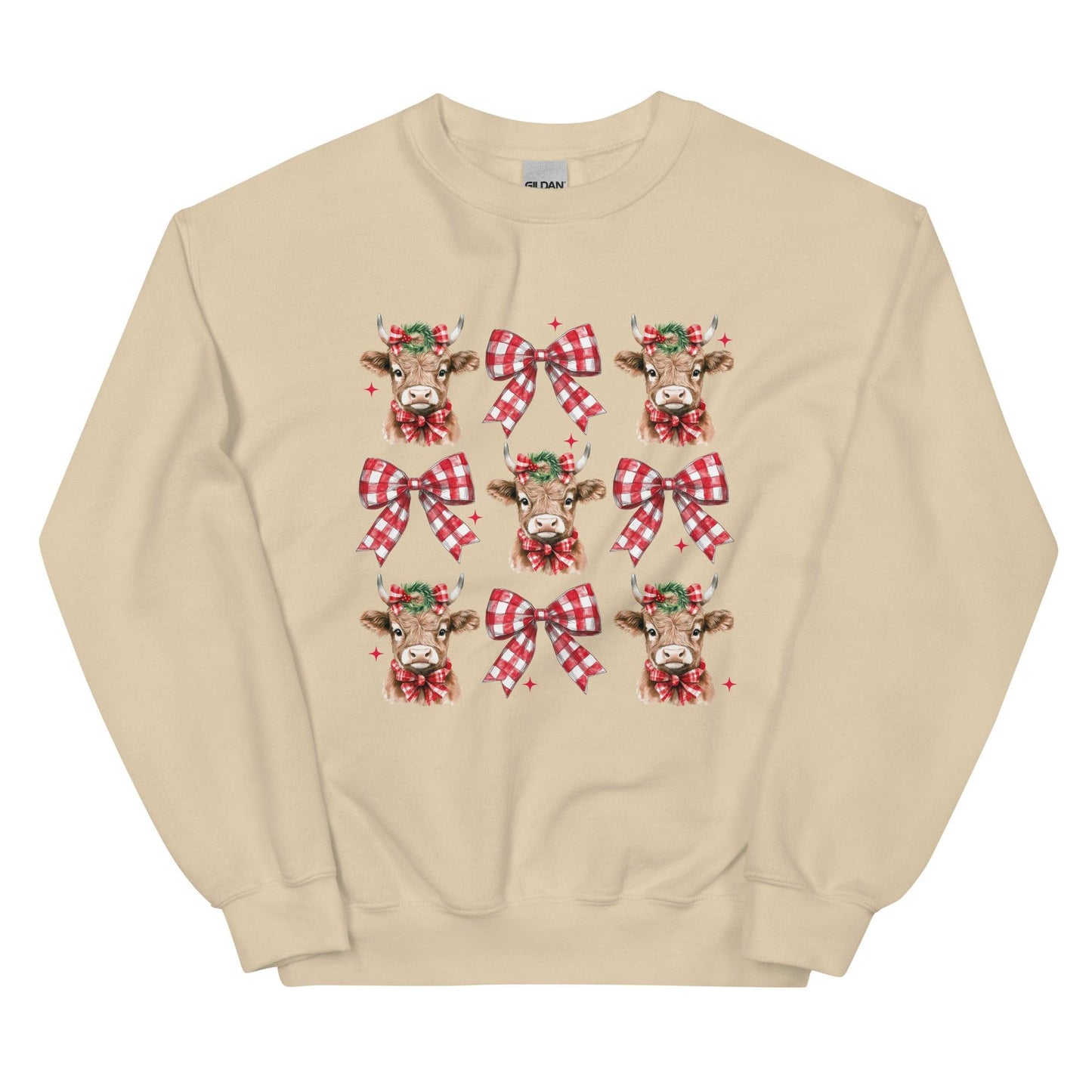 Highland Cow & Bows Crewneck - American Farm Company