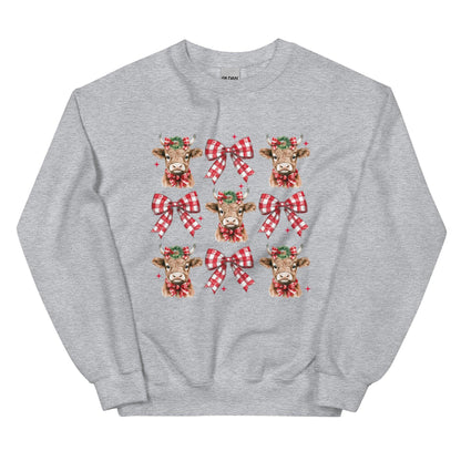 Highland Cow & Bows Crewneck - American Farm Company