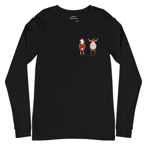 Christmas Cow Black Long Sleeve Tee