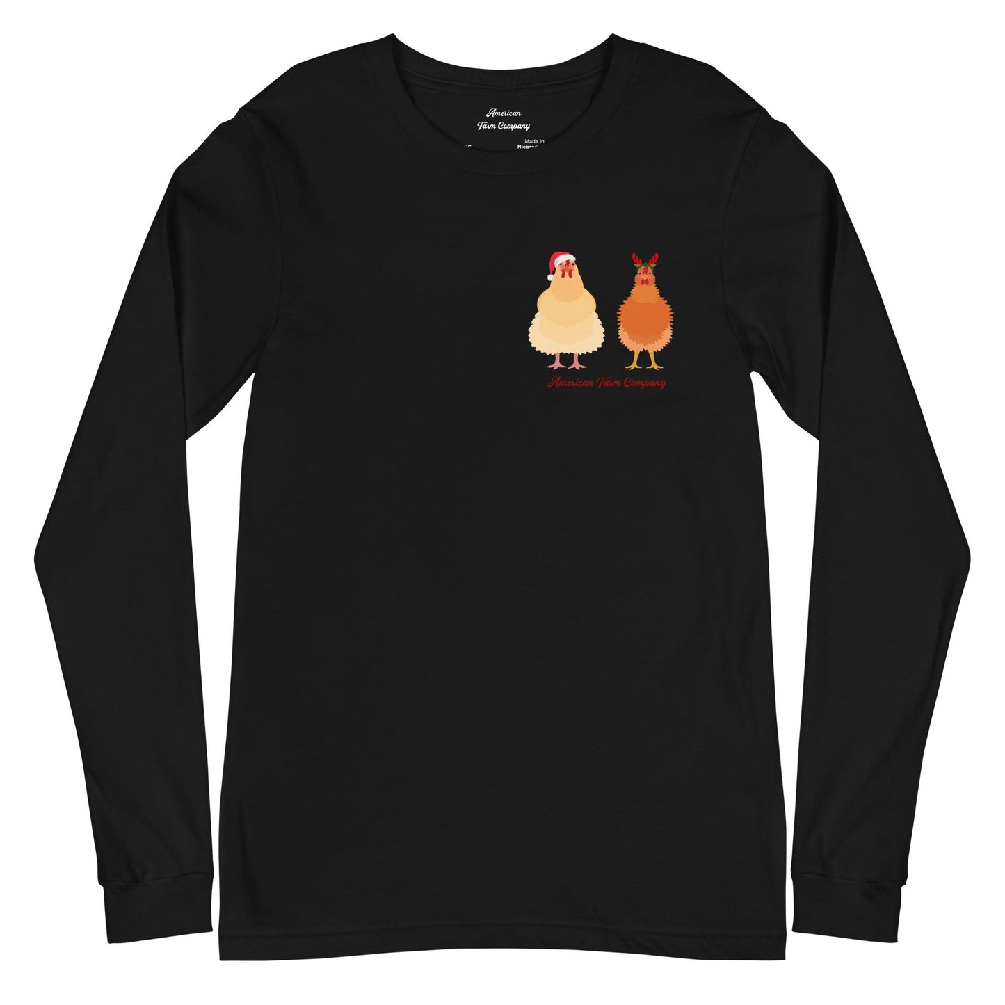 Christmas Chicken Black Long Sleeve Tee - American Farm Company