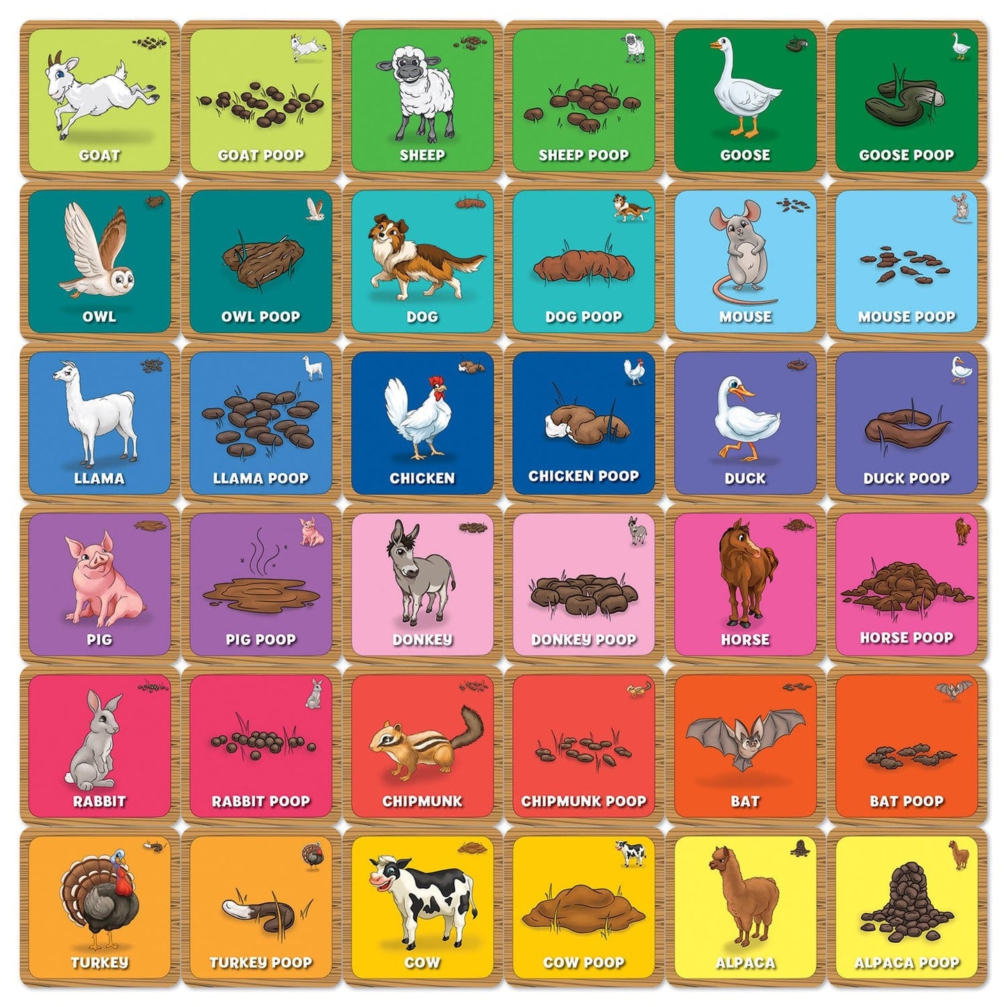 Old MacDonald's Farm 'Animal Poop' Matching Game