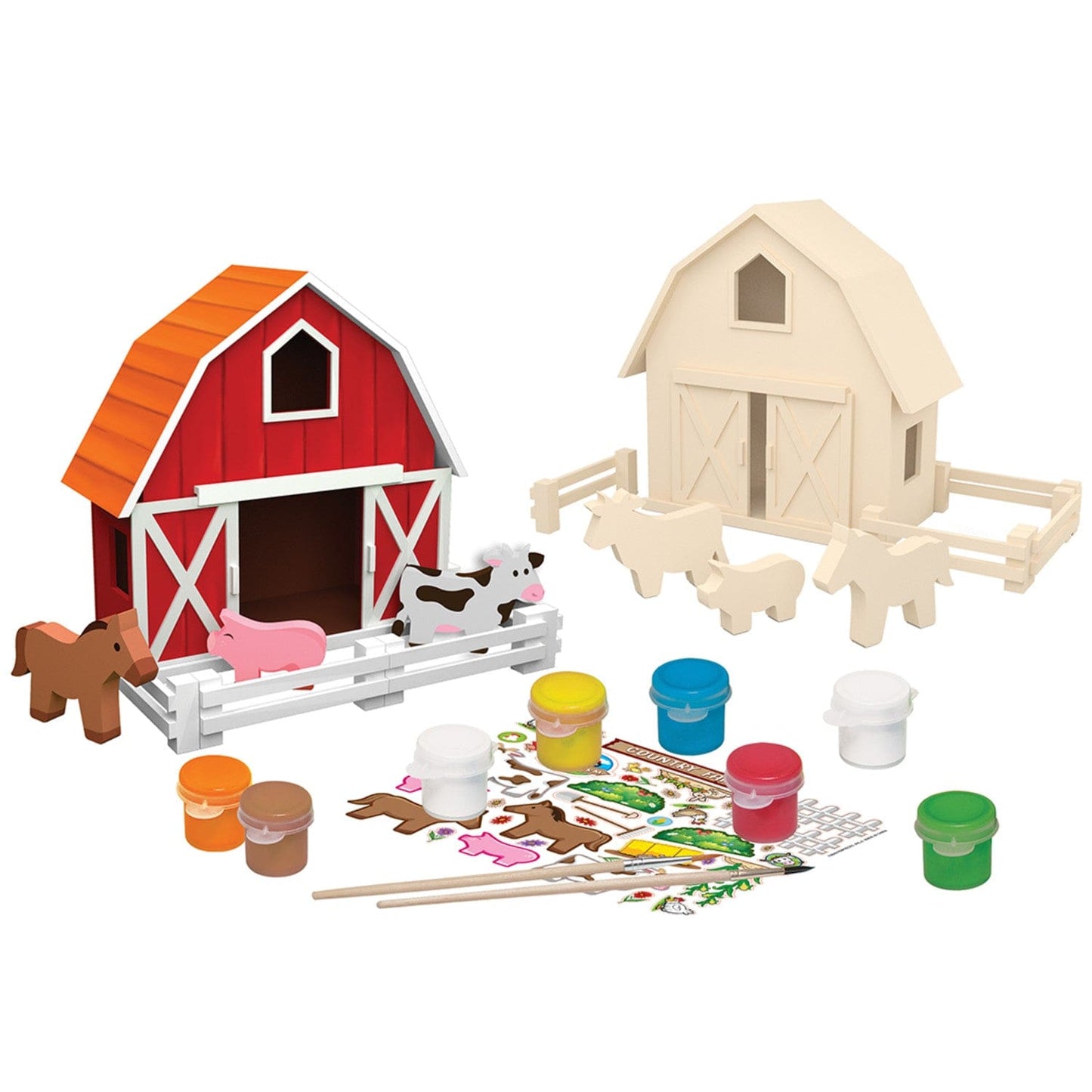 Country Farm Wooden Barn Craft & Paint Kit