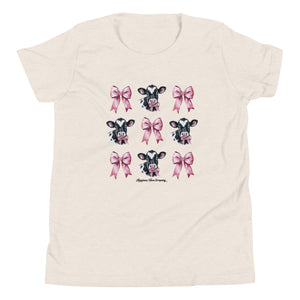 Holsteins & Bows Cream Youth Tee - American Farm Company