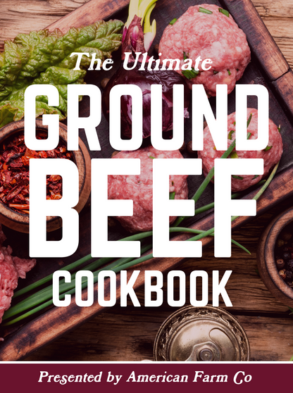 American Farm Company ultimate ground beef cookbook with pictures of meat