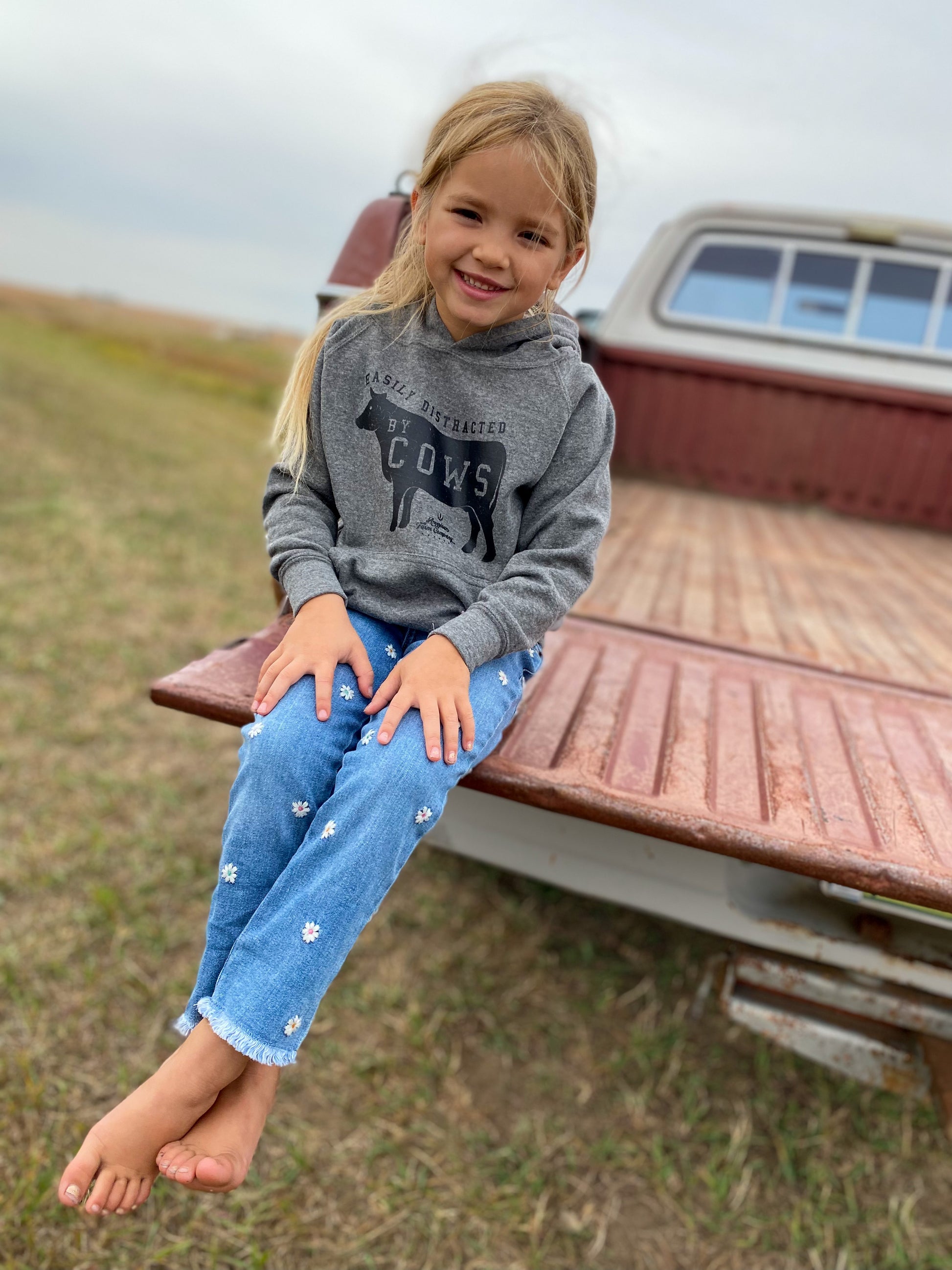 ‘Easily Distracted by Cows Youth & Toddler Hoodie | rachelgranstra.com