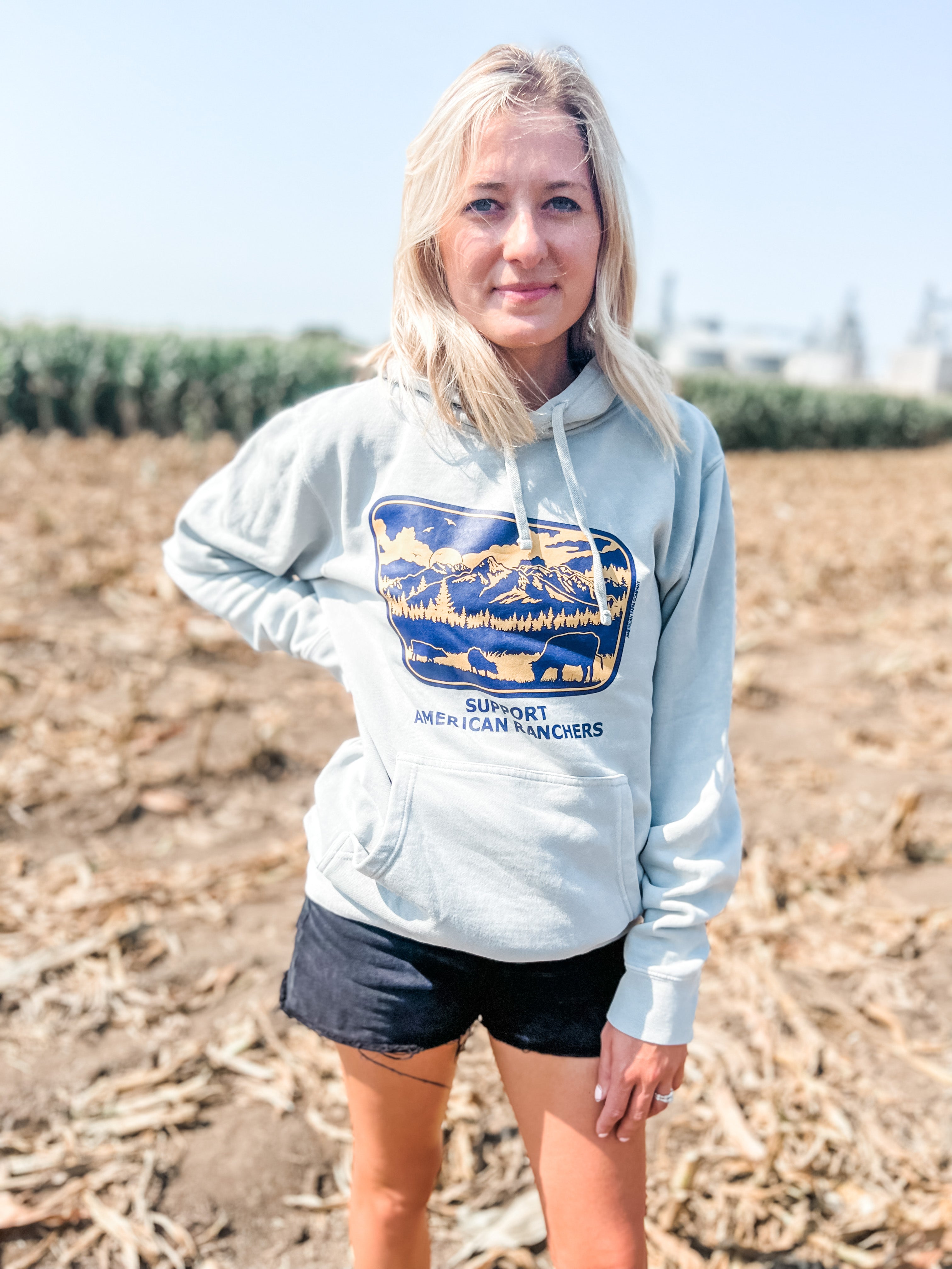 ‘Support American Ranchers’ Landscape Hoodie