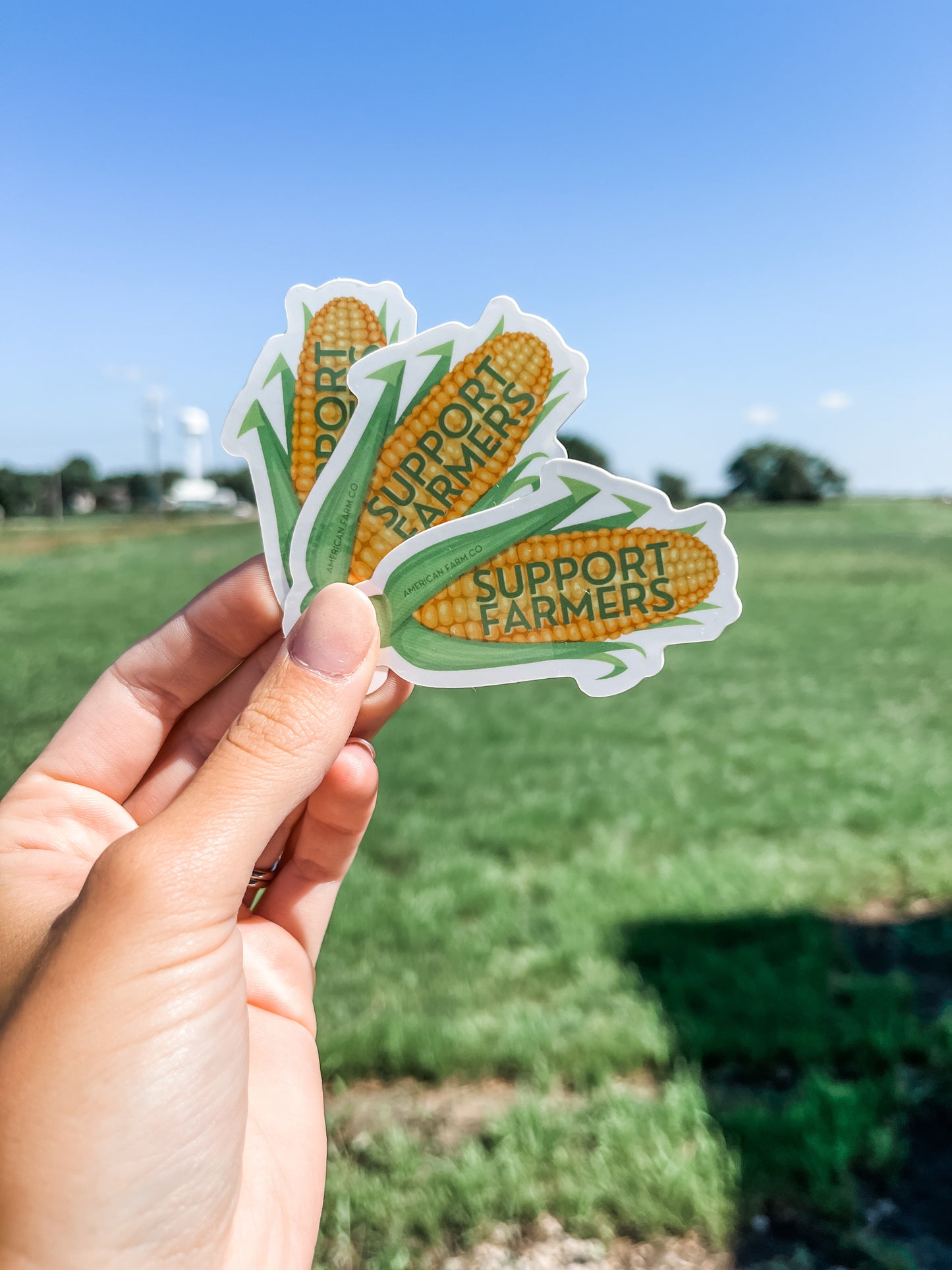 'Support Farmers' Corn Sticker