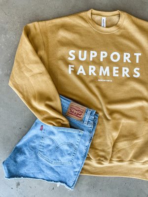 ‘Support Farmers’ Mustard Crewneck