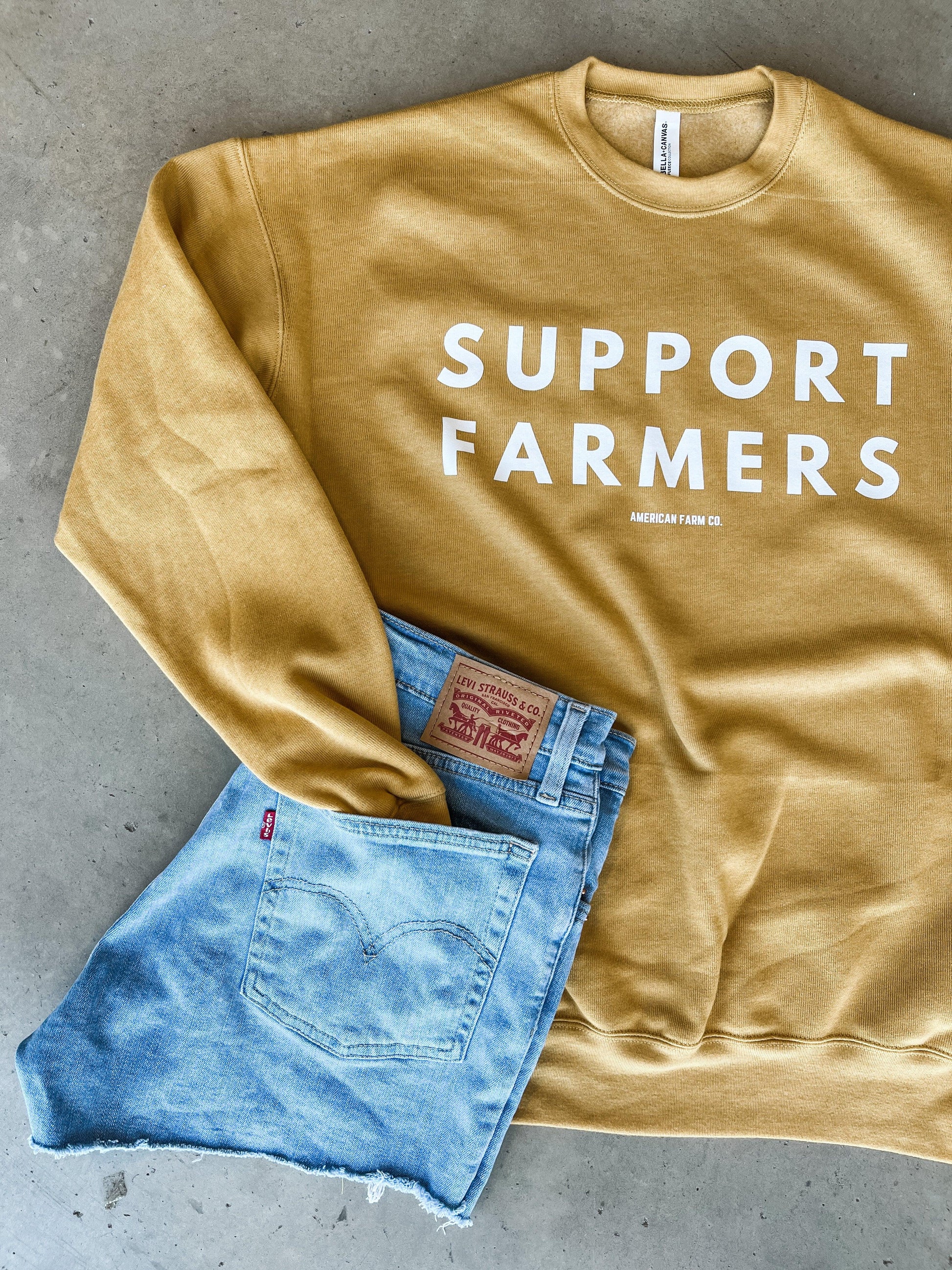 Support Farmers Mustard Crewneck - American Farm Company