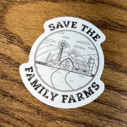 save the family farms sticker I family farms I American Farm Company