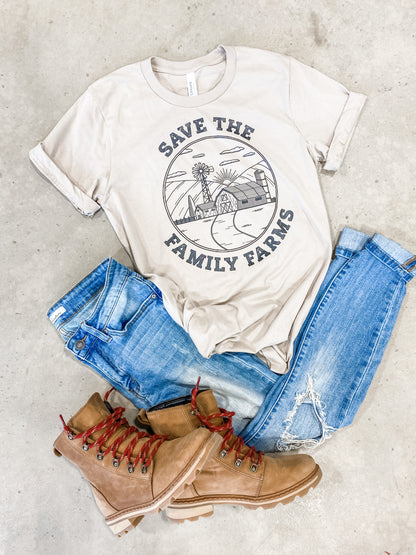 'Save the Family Farms' Tan Tee