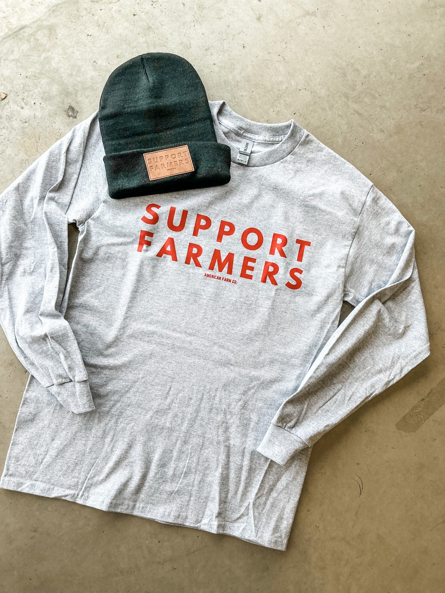 Red Support Farmers Long Sleeve I Support Farmers I American Farm Company