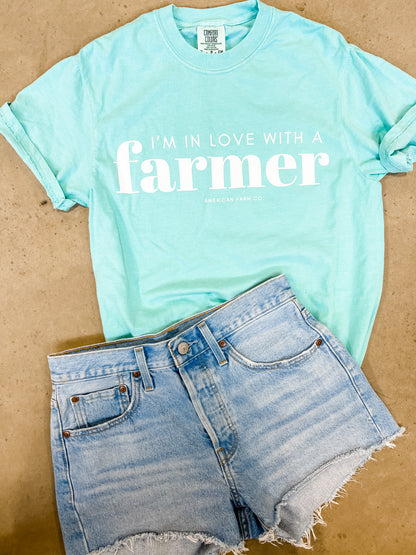 I'm in love with a farmer tee with jean shorts