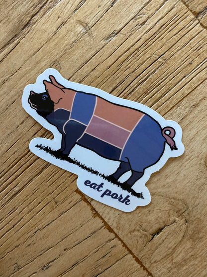 Retro 'Eat Pork' Sticker Decal