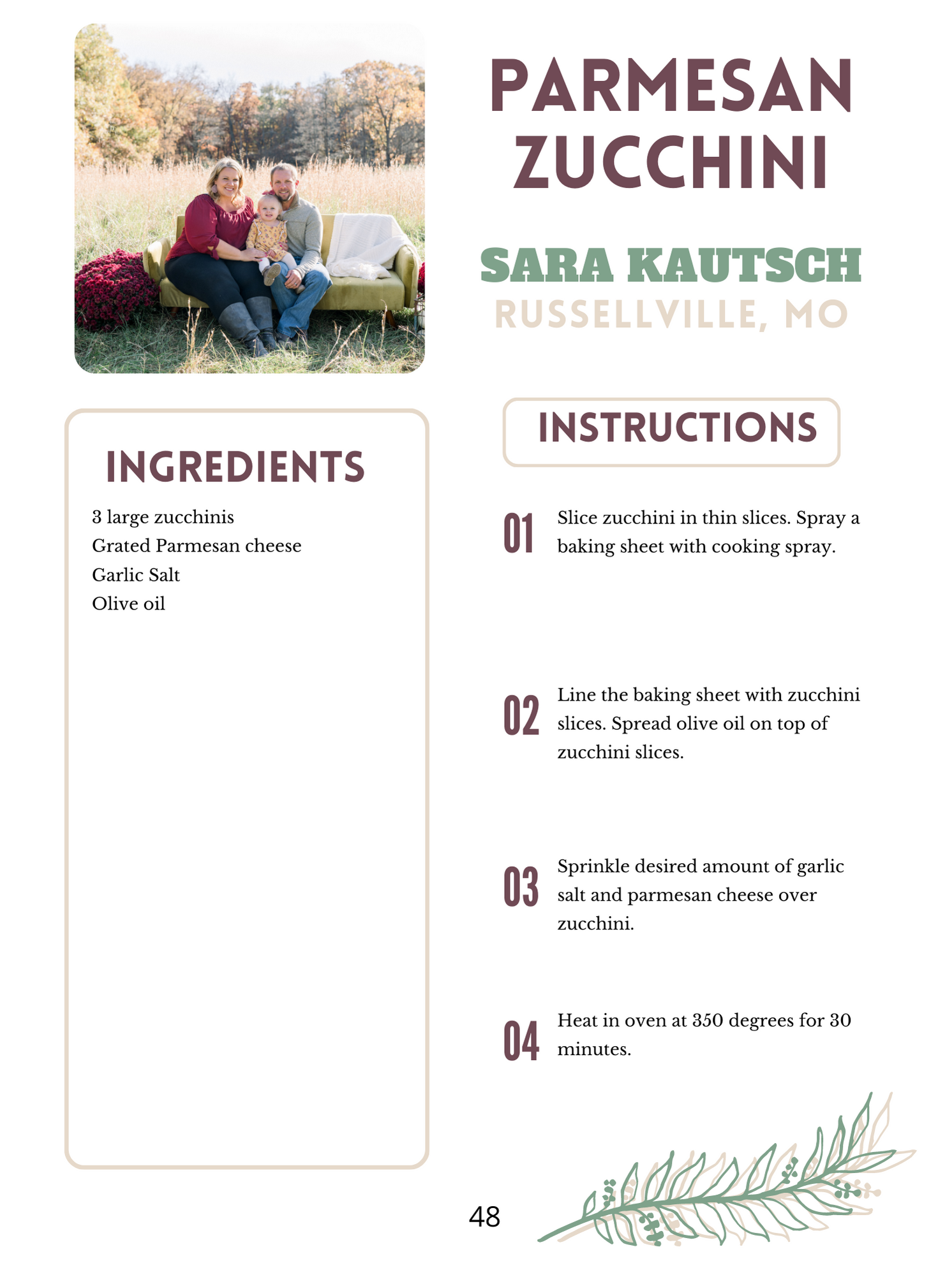 Complete Farm Wife Cookbook sample parmesan zucchini recipe