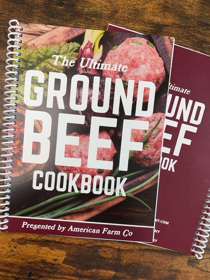 Front and back of ultimate ground beef cookbook