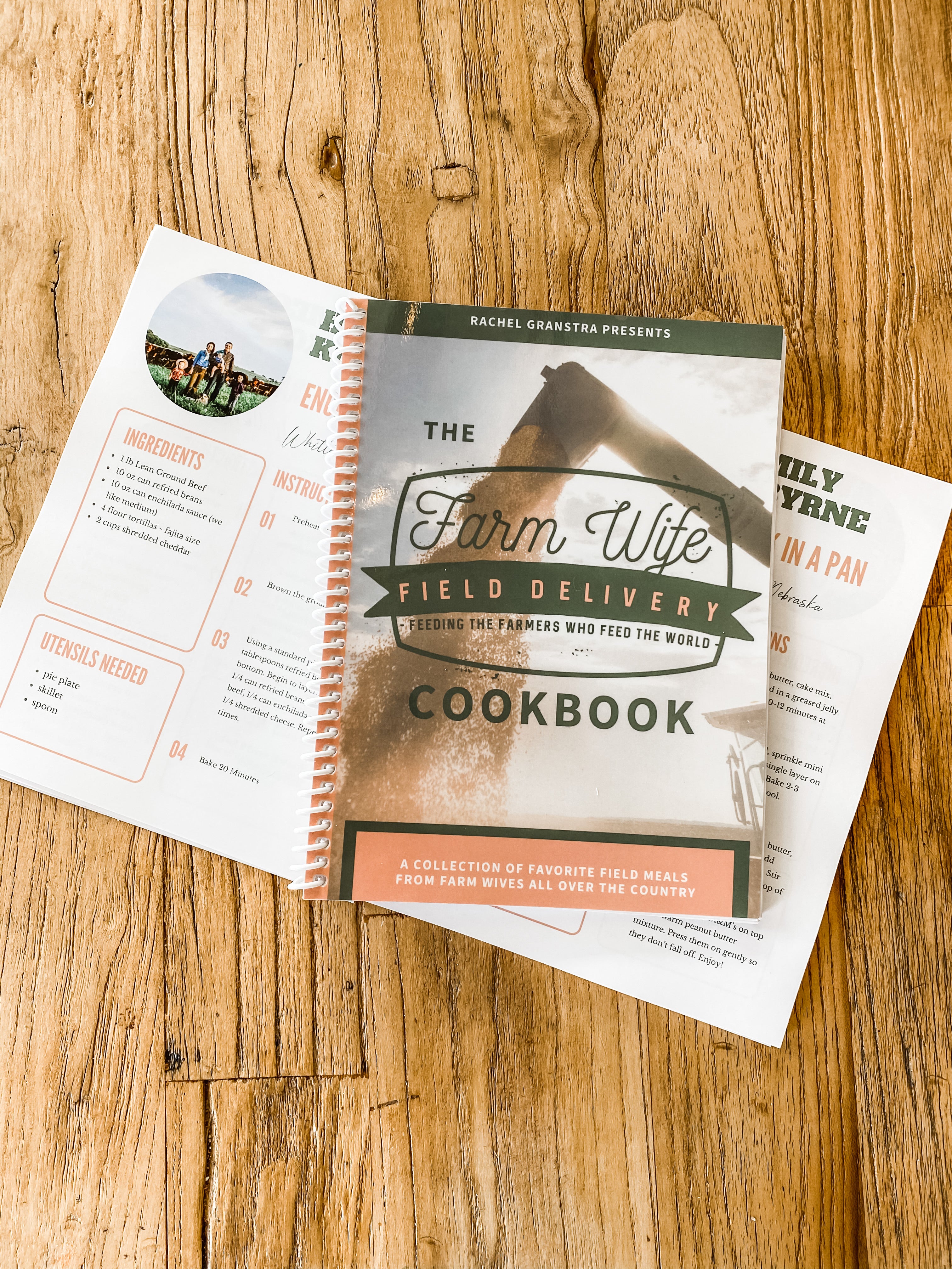 The inside of farm wife field delivery cookbook
