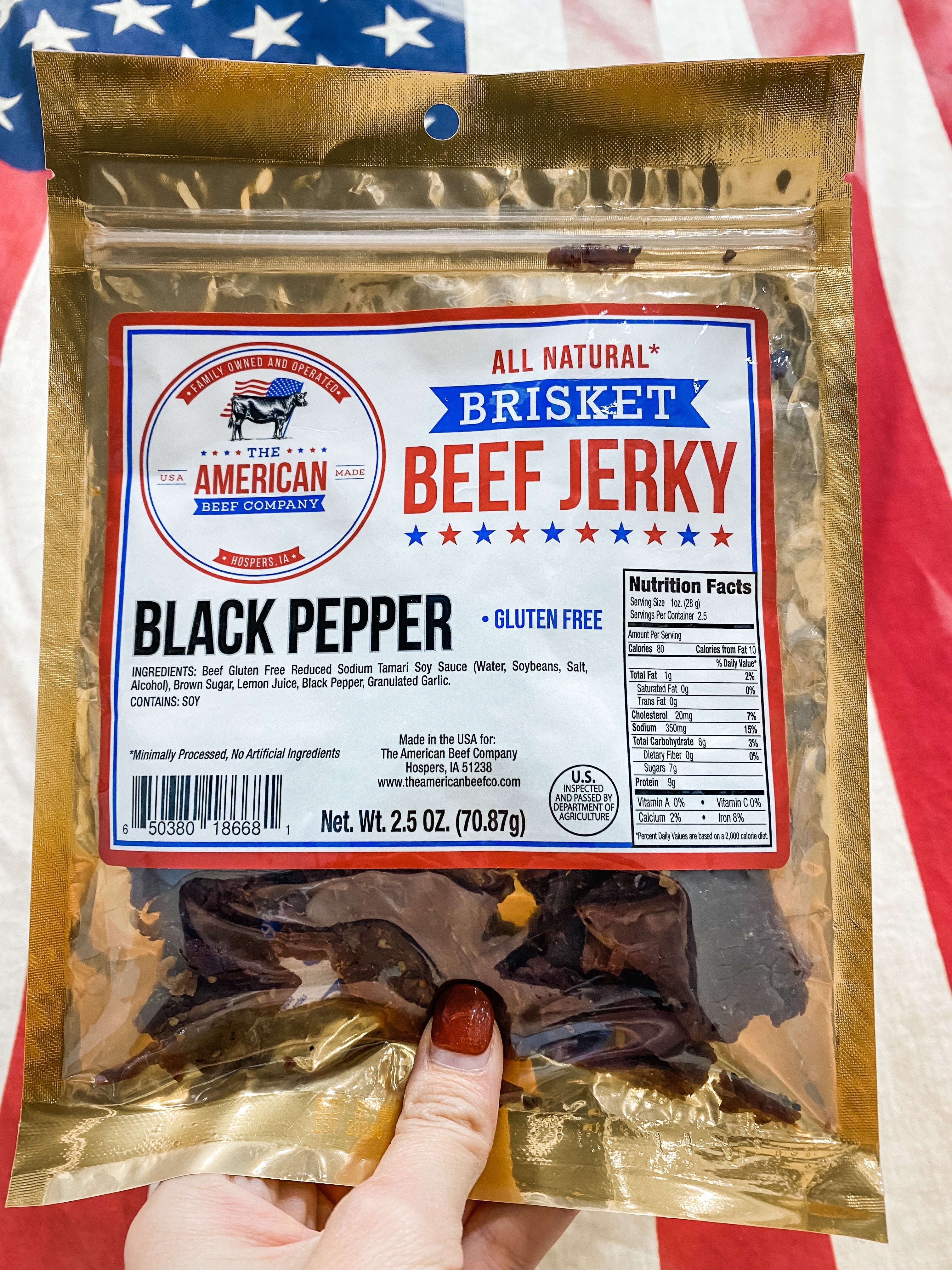 American Beef Company Brisket Beef Jerky black pepper packaging