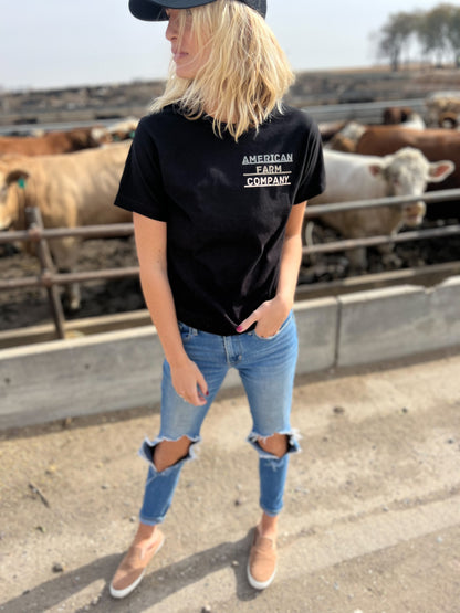 'Here's To the Farmers' Black Tee