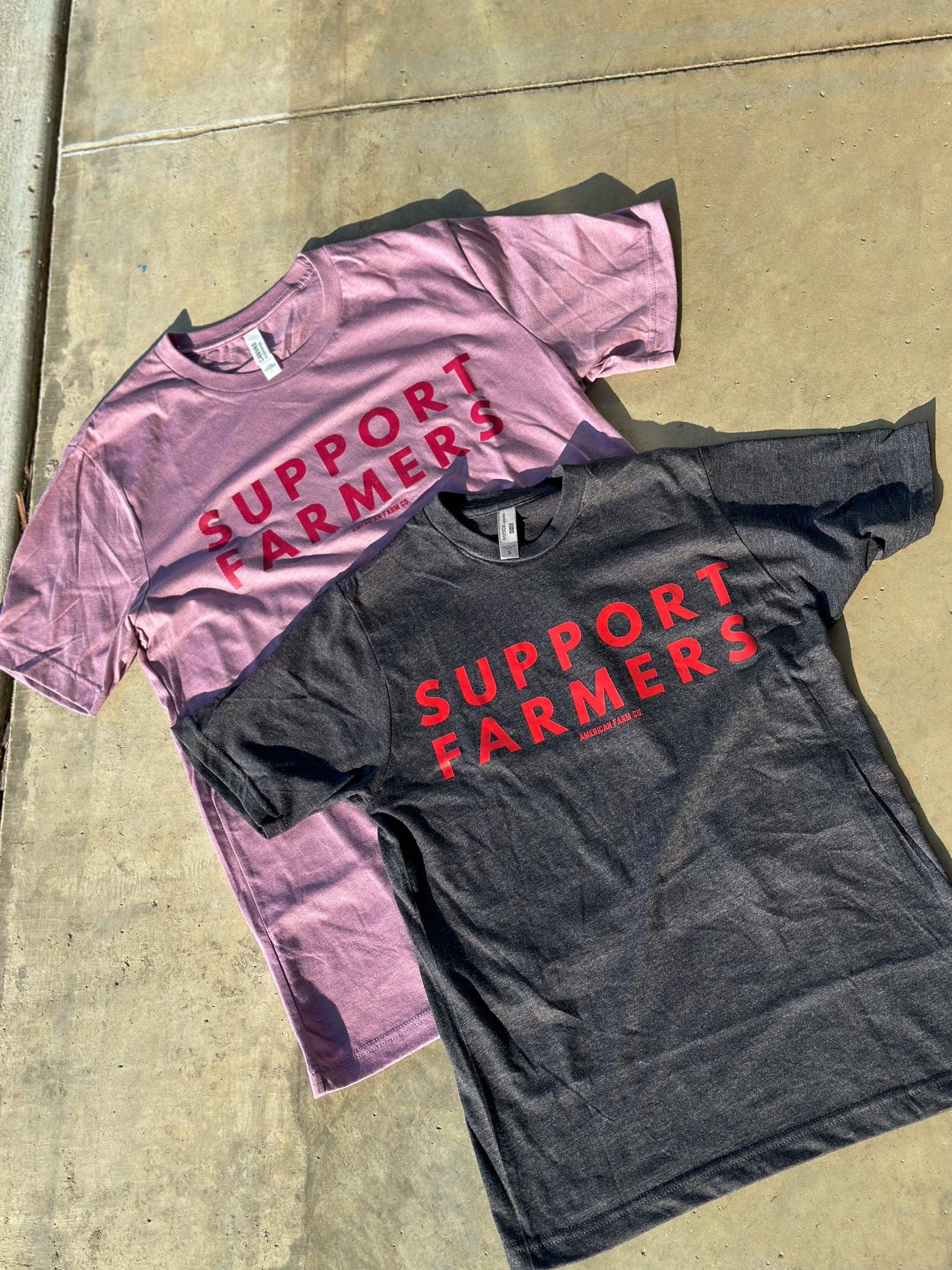 Support Farmers Charcoal Tee - American Farm Company